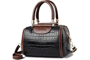 NICOLE & DORIS Women Handbags Crossbody Bag Fashion Satchel Bags PU Leather Top Handle Bags Crocodile Shoulder Bags Messenger Bags Ladies Purses Handbag for Work Party Daily