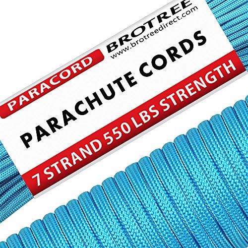 Brotree Paracorde 550 Corde de Parachute 7 Brins en Nylon Corde de Survie (Standard, Réfléchissante)