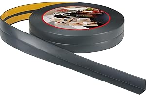 ProfiPVC Battiscopa Morbido PVC 18x18mm - 10 metro, Nastro Sigillante Autoadesivo per Cucina e Bagno, Elastico e Divisibile, con Striscia Spezzata, Montaggio Facile, Antracite