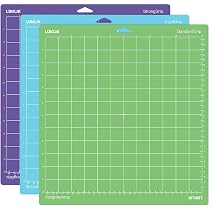 LOKLiK Tapis De Découpe 3 Pièces – 30,5 X 61 Cm – Adhérence Standard Vert – Vinyle, Papier, Tissu – Avec Grattoir Et Films Protecteurs