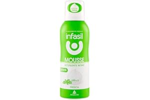 Infasil Mousse Intima Fresca con Mentolo e Mentil-Lattato per l'Igiene Intima Quotidiana, Fresca e Delicata, 150 ml