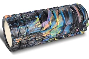 Foam Roller, POTOK 13 Inch Muscle Roller for Deep Tissue Muscle Massage and Recovery, Multicolor Foam Roller for Back, Body, Legs (Black)
