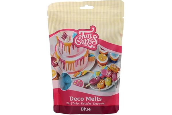 FunCakes Deco Melts blå – dyka, droppa, doppa och dekorera! Smält i mikrovågsugnen och häll i alla former, 250 g