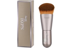 SADM SHINY Kabuki Make Up Brush - Angled Blender for Powder, Cream, Liquid Foundation, Sunscreen, Blush & Bronzer - Vegan Face Brush - Synthetic & Animal Free