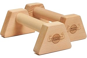WOODPOWER PowerBars - Poignées de pompes parallèles en bois, antidérapantes, pour l'intérieur et l'extérieur - Pour la callisthénie, l'entraînement de poids corporel