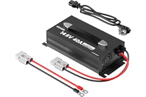 Redodo 14,6V 40A Batterie LiFePO4 Chargeur, Chargeur Dédié pour Batteries Lithium, Poignée Améliorée, Conception Compacte et Durable avec Protection Complète, Idéal pour 12V Batteries LiFePO4