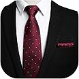 HISDERN Check Wedding Plaid Tie Handkerchief Men's Necktie Pocket Square Set For Formal Business