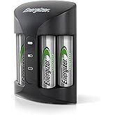 Energizer Battery Charger, Recharge Pro, for AAA and AA Batteries (4x AA Rechargeable Batteries Included)