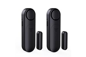 SECRUI Alarme Maison sans Fil, Alarme de Porte et Fenêtre 4 Modes Capteur sans Fil Magnétique pour Système de Sécurité Maison Sécurité Enfants-Noir (Lot de 2)