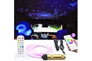 GIDEALED Kit di plafoniere a stella in fibra ottica a LED controllato da app Smart,Bluetooth RGBW Fiber Optic Lights con fibra ottica da 200,2m,0,75 mm per illuminazione d'atmosfera a soffitto di casa/auto