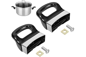 Giantree Uchwyt do szybkowaru, 2 sztuki uchwytów do pokrywek garnków, metalowe zastępcze uchwyty do garnków, uchwyty boczne do garnków, uniwersalny uchwyt do patelni do naczyń kuchennych, czarny