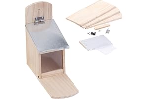 Royal Gardineer Eichhörnchenhaus: Wetterfestes Futterhaus mit Metalldach für Eichhörnchen, Holz-Bausatz (Eichhörnchenhaus Bausatz, Futterstation, Futterautomat)