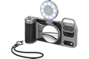 TELESIN Master Grip Kit para iPhone 17 Pro, Magnética Agarre con C03 Selfie Luz+UV Filtro, Creator Kit integrada de 3200mAh batería y Carga inalámbrica, Funda de grafeno refrigerante, Master Grip