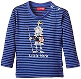 Salt And Pepper Baby Boys' Long-Sleeved Shirt with Little Hero Motif, Stripes