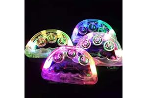 pulunto 4Pcs LED Light Up Tambourine Musical Flashing Tambourine Shaking Noisemakers Party Handheld Percussion Musical Instrument
