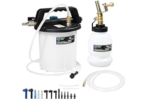 SMOTIVEPRO 3L Pneumatic Vacuum Brake Bleeding Kit, Brake Fluid Bleeder Kit with 1L Refilling Bottle and 16PS Adaptors for Cars and Motorcycles