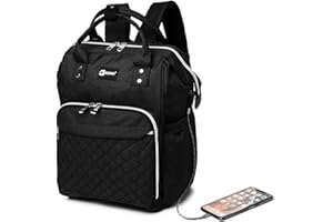 KONO Baby Wickelrucksack Wickeltasche Rucksack Multifunktional Große Kapazität Babytasche Reisetasche mit USB für Unterwegs