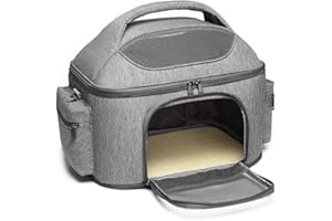 POSH POOCH Large Double-Sided Pet Travel Bag, 3 Open Doors, Mesh Window and Escape-Proof Buckle, Airline Approved Soft-Sided Pet Travel Carrier for Small Medium Cats & Dogs & Puppies