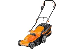 LawnMaster M2EB1637M Tagliaerba Elettrico 1600W 37cm, Altezza di Taglio Regolabile in 6 Posizioni 20-70mm, Capacità di Raccolta 40L