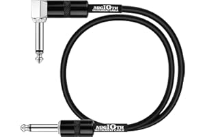 Augioth 30 CM 12 Inch Guitar Patch Cable Performance Guitar Effect Pedal Cables Straight to Angled
