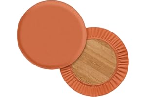 Wanyint Dark Orange Print Stool Covers Round Super Breathable Bar Stool Cover Vanity Seat Cushion -13-15 Inch Saddle Stool Cover for 2 Count Chair