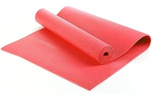 TNP Accessories Yoga Mat + CARRY BAG - Exercise, Gym, Pilates, Padded 6mm Thick 9 Colours To Choose From By Macallen TM, Red