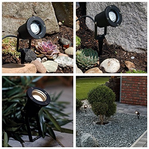 SAILUN 4 x 3W LED Gartenleuchte Rasen Licht mit Erdspieß, Matt-Schwarz, Warmweiß 85-265V, wasserdicht IP65 für den Außenbereich Garten Teich Park Landschaft - 6