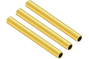 LAVMHAB Rund Messingrohr 10mm OD/Außendurchmesser x 1,0mm Wandstärke, 200mm Länge, Nahtlos Rundrohr aus Messing, runde Messing Rohre für Bastelarbeiten (3 Stück)