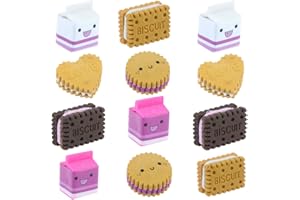 Ouceanwin 12 Stücke Radiergummi Kinder Neuheit Radiergummi Nette Radiergummi Cartoon Radiergummi Süße Radierer, Farbige Bleistift Radierer für Schule Hause Bürobedarf Schreibwaren