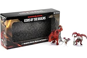 WizKids- D&D Icone dei Regni Miniatures: Arcidevils-Hutijin, Moloch, Titivilus Figura, Multicolore, 96141