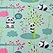 Produktbild Baumwoll-Kinder-Stoff "Hey Panda" bunt auf mint / sehr hochwertig / Meterware ab 50cm / FX-2-812