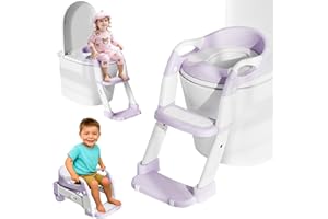 MOMTEND Toilettensitz Kinder, 3 IN 1 Toilettensitz Kinder mit Treppe für Jungen Mädchen, Upgraded 3-in-1 Baby Töpfchen für Kinder Toilettenaufsatz Klositz WC Sitz Toilettentrainer Potty Training Toilet