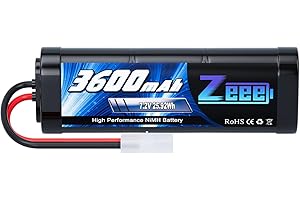 Zeee 7,2V 3600mAh NiMH Batterie RC avec Prise Tamiya pour RC Voiture RC Camion RC Hobby