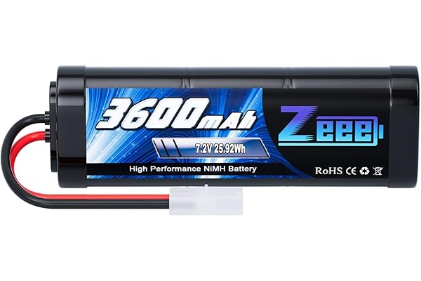 Zeee 7,2V 3600mAh NiMH Batterie RC avec Prise Tamiya pour RC Voiture RC Camion RC Hobby