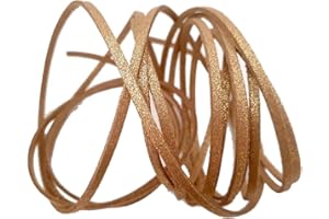 LA BOUTIQUE DE KARINE 3 m de cordón plano de gamuza, aspecto dorado o plateado, diseño de perlas (Dore)