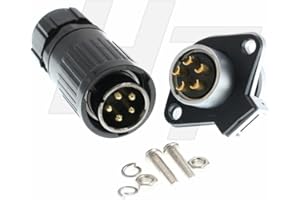 HANGTON CONNECT HangTon HP20 - Conector de 5 pines resistente al agua macho conector hembra, 500 V, 30 A, para dispositivos industriales, eléctricos, automotrices, marinos