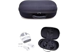 Rokeblau Hart Tragen Tasche für Pico 4 Ultra/Meta Quest 3/3S, Reisen Zubehör Tasche zur Aufbewahrung von VR Gaming Headset, Elite Strap, Touch Controllers, schwarz