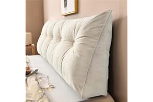 Yanman - Almohadas grandes de cuña para cabecero de cama, almohada triangular de lectura, cojín de apoyo lumbar, respaldo de cintura, cojín de posicionamiento suave para sofá cama, 150 x 50 x 20 cm