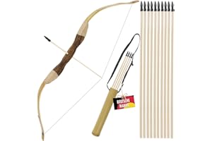 ‎BSW-FLITZEBOGEN FLITZEBOGEN Bamboo Set - 40 Zoll - Kinderbogen, Anfängerbogen mit Köcher und Pfeilen, ab 7 Jahre