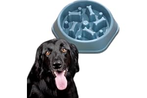 DERDOUT Slow Feed Dog Bowl Food Stop Swelling, Anti Swallowing, Healthy Eating Interaction, Non slip Feeder Pet Bowl Suitable for Small and Medium Dogs - Blue