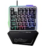UrChoiceLtd G40 Einhand-USB-Gaming-Tastatur, verkabelt, 35 Tasten, Regenbogen-LED-Hintergrundbeleuchtung, tragbare Mini-Gamin