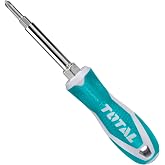TOTAL - 6 Functions in 1 Screwdriver | Interchangeable Double Rod | 2 2-Way Bits | 2 Flat and 2 Phillips | Chrome Vanadium