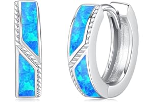 Malachit/Opal/Türkis/Abalone Ohrringe Creolen 925 Sterling Silber Hypoallergen 15mm Huggie Ohringe Schmuck Geschenke