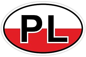 easydruck24de Autocollant de voiture plaque d'immatriculation de la Pologne I 14,5 x 9 cm I signe nationalité automobile I camion I naklejka Polska I Poland I résistant aux intempéries et aux UV I