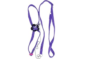 SMANDY Bird Harness and Leash Adjustable Parrot Harness Anti-Bite Flying Training Rope Pet Outdoor Traction for Budgies Parakeets Parrots Cockatoo Cockatiel (Purple)