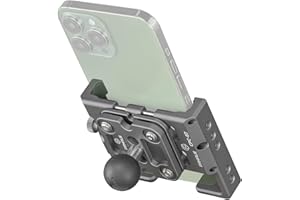 FANAUE Soporte Antivibración Para Teléfono de Moto con 1" Cabeza esférica Compatible con RAM mount B tamaño Brazo de Doble Enchufe y soporte teléfono bicicleta para teléfonos inteligente 5,5-7 pulgada