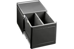 BLANCO Botton Pro 45/2 Manuel 517467 Système de Tri des Déchets en Cuisine, avec 2 Poubelles (13 l Chacune), pour Montage au Bas D’un Meuble Sous Évier de 45 cm