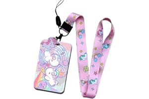 EIROVYA 1 Piezas Portainsignias con cordón Collar Portainsignias para tarjetas de identificación y teléfono móvil para médico, enfermera, consultorio escolar, mujeres, hombres, Unicornio (A)