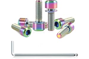 SPEEDWOX Set di 6 Viti per Asta da Bicicletta con rondelle in Lega di Titanio per Mountain Bike e Bici da Strada
