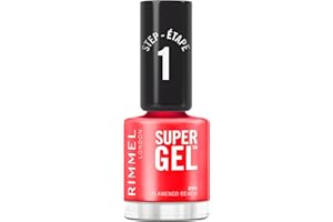 Rimmel London Smalto Super Gel Colore - Effetto Gel a Lunga Durata - 045 Flamenco Beach (Rosso) - 12 ml